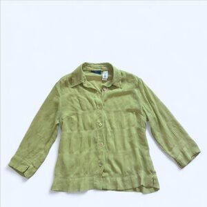 Green Button-Up Blouse